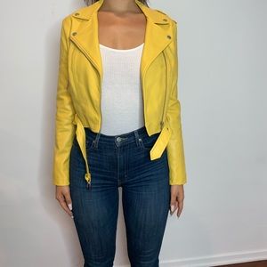 Yellow pleather jacket